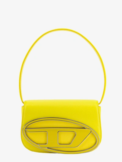 Diesel Shoulder Bag In Neon Leather In Gold