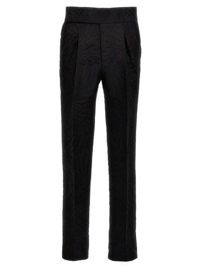 Bally Pressed-crease Tapered-leg Regular-fit Cotton And Wool-blend Trousers In Black