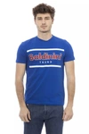 Baldinini Trend Blue Cotton T-shirt In Blue