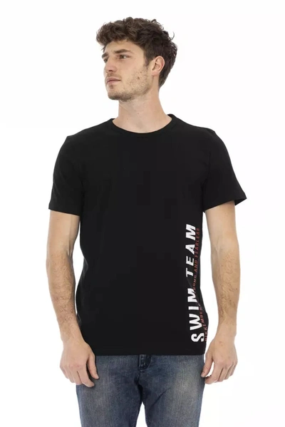 BIKKEMBERGS BIKKEMBERGS SLEEK BLACK COTTON TEE WITH BOLD FRONT MEN'S PRINT