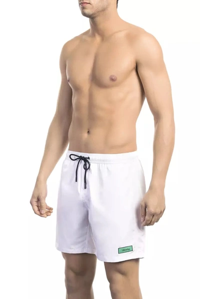 Bikkembergs Elegant White Swim Shorts With Logo Men's Detail
