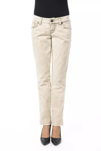 Byblos Cotton Jeans & Women's Pant In Beige