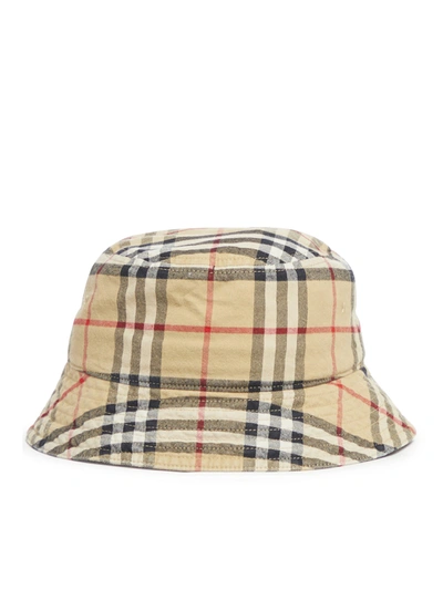 Burberry Check Hat In Nude & Neutrals