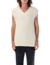 Ami Alexandre Mattiussi Alpaca-blend Vest In Ivory