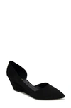 Reaction Kenneth Cole Eltinn Wedge Pump In Black Microsuede