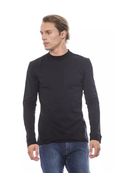 VERRI VERRI ELEGANT BLACK CREW NECK COTTON MEN'S SWEATER