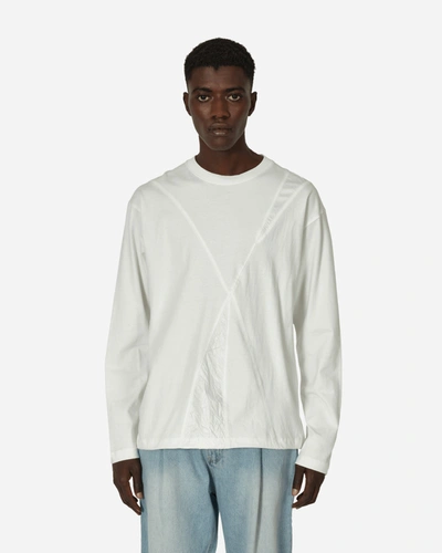 Unaffected Wrinkled Panel Longsleeve T-shirt Off In White