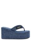 Coperni Logo-appliquéd Denim Wedge Flip Flops