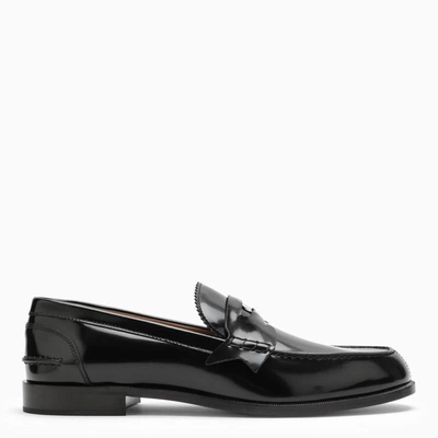 Christian Louboutin Mens Black Penny Flat Calf Abrasviato Leather Loafers