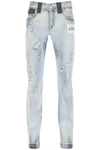DOLCE & GABBANA DOLCE & GABBANA RE-EDITION JEANS WITH LEATHER DETAILING