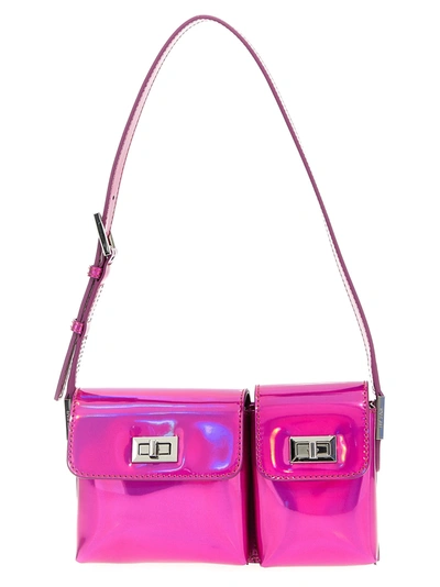 By Far Baby Billy Iridescent Lac Shoulder Bag In Fuchsia