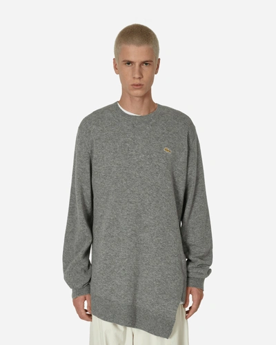 Comme Des Garçons Shirt Lacoste Asymmetric Sweater In Grey