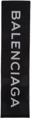BALENCIAGA Black Logo Scarf