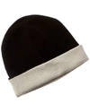 Forte Cashmere Basic Reversible Cashmere Hat In Black