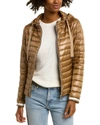 Herno Quilted Hooded Jacket Drawstring Detail In Brown