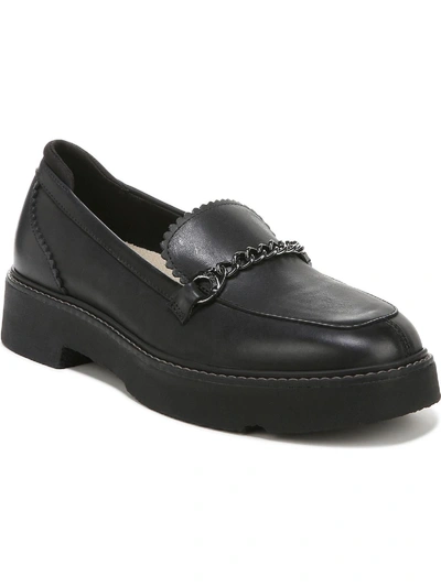 Dr. Scholl's Shoes Venus Womens Leather Slip On Loafers In Black