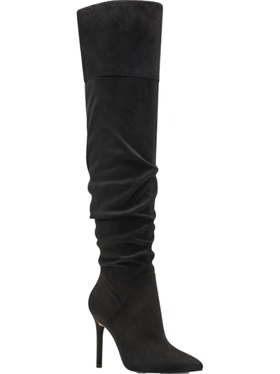 Jessica Simpson Loury Womens Stiletto Faux Suede Over-the-knee Boots In Black
