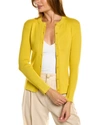 Oscar De La Renta Ribbed Button Front Silk-blend Cardigan In Yellow