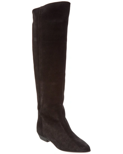 Isabel Marant Skarlet Panelled Suede Knee-high Boots In Black