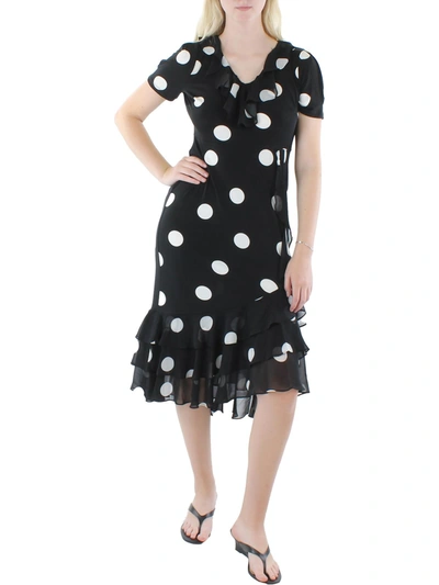 KARL LAGERFELD WOMENS DOTTED LONG MAXI DRESS