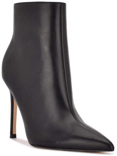 Nine West Women's Tennon Pointy Toe Ankle Dress Booties In Black Leather