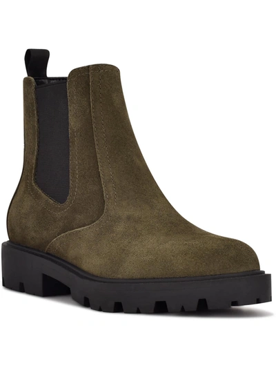 Nine West Yeeps Womens Leather Pull On Chelsea Boots In Green
