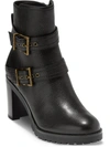 COLE HAAN FOSTER WOMENS LEATHER BUCKLE ANKLE BOOTS