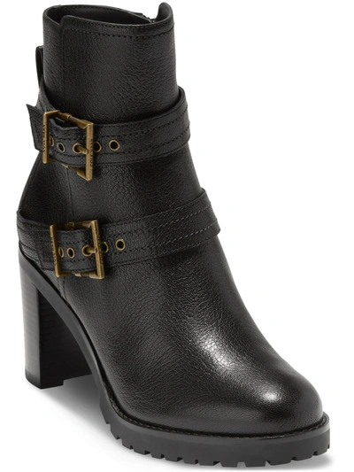 Cole Haan Foster Womens Leather Buckle Ankle Boots In Black