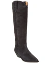 Isabel Marant Denvee Suede Knee-high Boot In Black