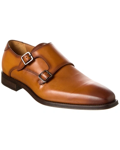 Antonio Maurizi Double Monk Leather Loafer In Brown