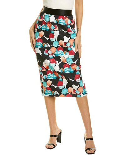 Gracia Printed Pencil Skirt In Green