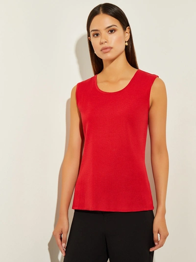 Misook Classic Knit Tank Top In Red