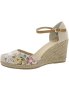 WHITE MOUNTAIN MAMBA WOMENS CANVAS ANKLE STRAP ESPADRILLES