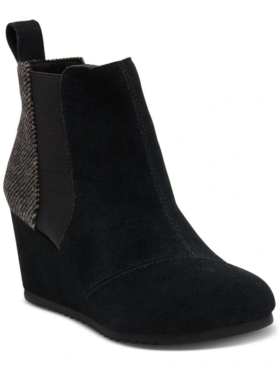 TOMS EMERY WOMENS SUEDE ANKLE CHELSEA BOOTS