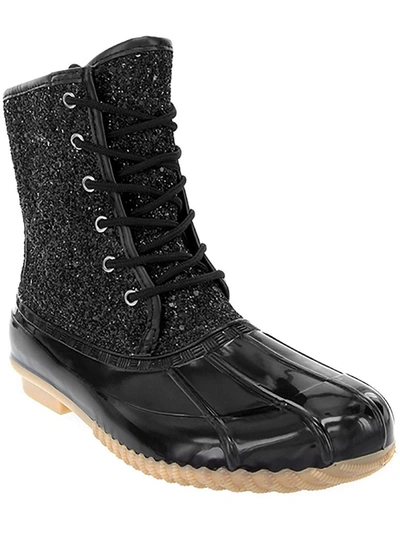 Sugar Skylar 2 Womens Fleece Lined Glitter Winter & Snow Boots In Black Glitter