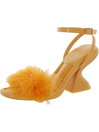 Circus By Sam Edelman Brenna Womens Cushioned Footbed Feather Heels In Yellow