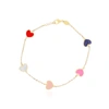 THE LOVERY MULTICOLORED MIXED HEART STATION BRACELET