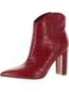 Marc Fisher Lezari Womens Faux Leather Pointed Toe Ankle Boots In Pink