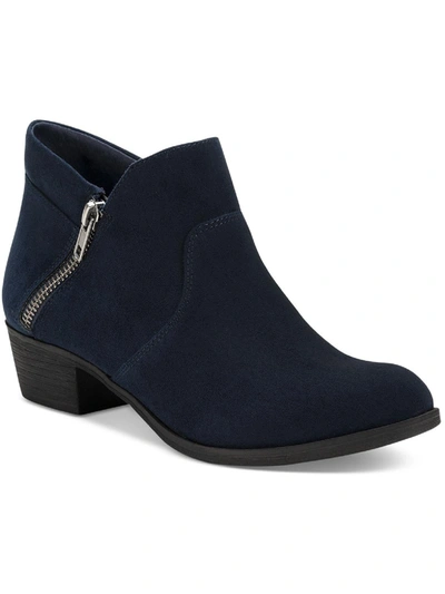 Sun + Stone Abby Womens Faux Suede Ankle Booties In Blue