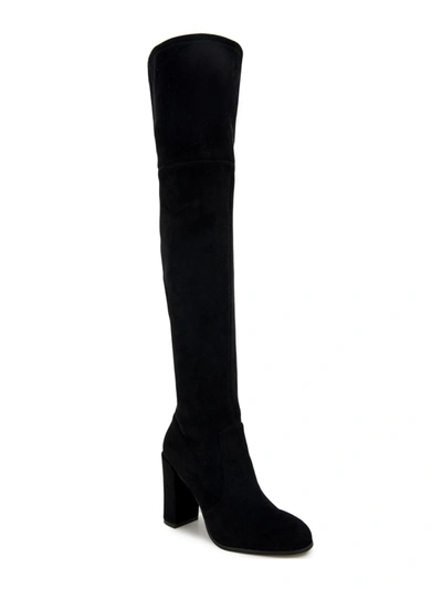 Kenneth Cole New York Justin Otk Womens Microsuede Tall Over-the-knee Boots In Black