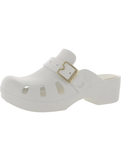 Dr. Scholl's Shoes Dance On Womens Buckle Mules Clogs In White