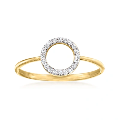 Rs Pure By Ross-simons Diamond Circle Ring In 14kt Yellow Gold In Silver