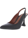Vionic Adalena Womens Leather Pointed Toe Slingback Heels In Black