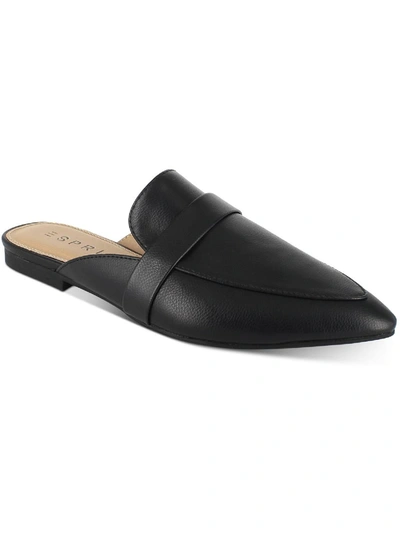 Esprit Jade Womens Faux Leather Pointed Toe Loafer Mule In Black