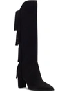 Inc Yomesa Womens Fringe Pointed Toe Knee-high Boots In Black