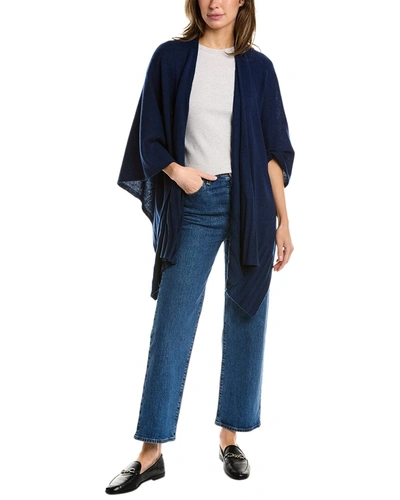 Forte Cashmere Basic Cashmere Ruana In Blue