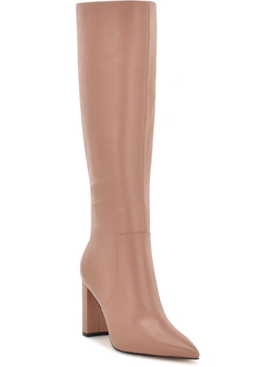 Nine West Womens Leather Pointed Toe Knee-high Boots In Multi