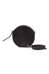 Pompei Donatella Burgundy Leather Crossbody Bag In Black