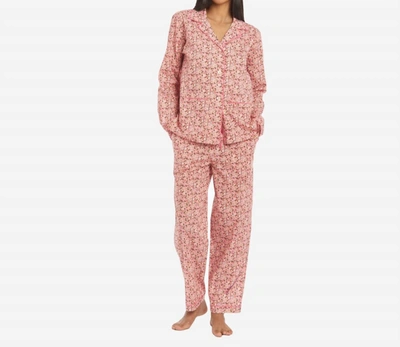 The Sleep Code Liberty Print Floral Cotton Classic Long Pj Set In Anoki Rose In Multi