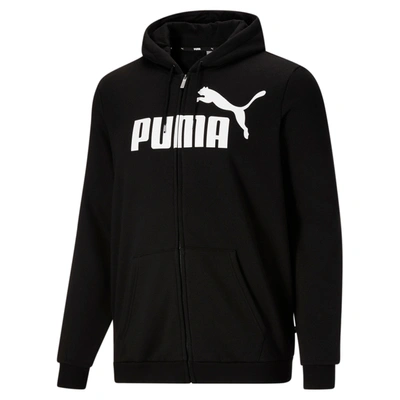 Puma Essentials Big Logo Men's Hoodie In Cotton Black